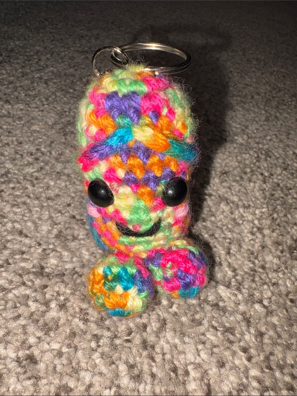 Handmade Multicolor Crochet Penis Keychain